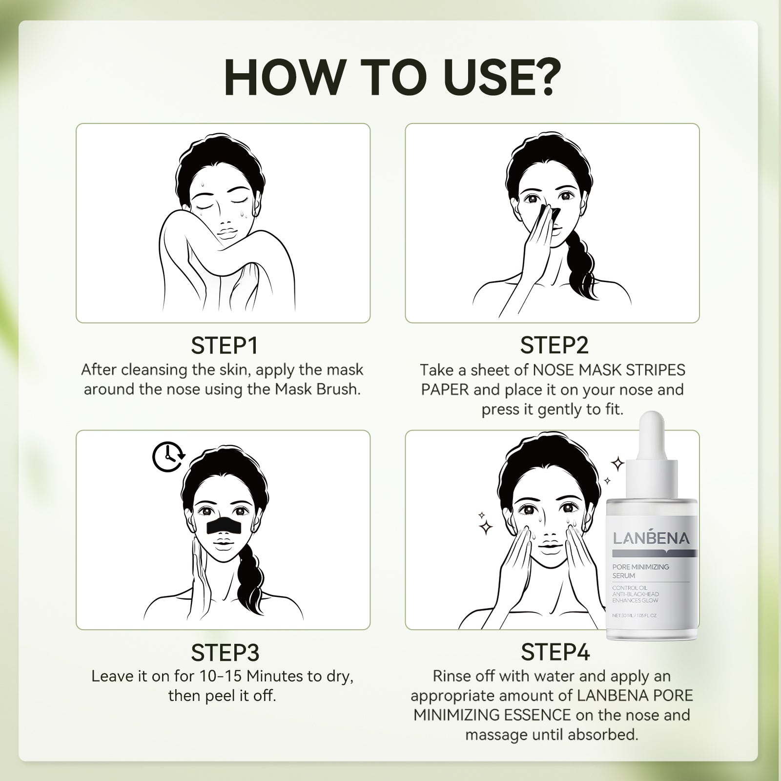 Mitesserentferner-Maske mit porenverkleinerndem Serum-Set