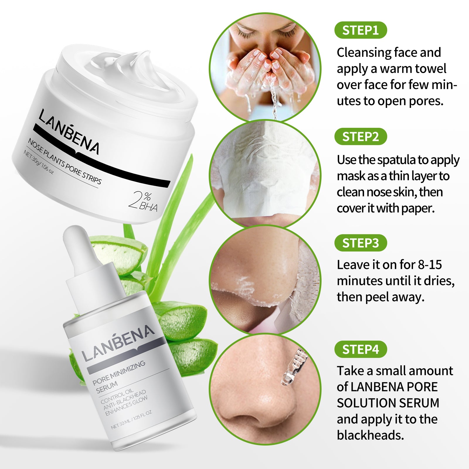 Mitesserentferner-Maske mit porenverkleinerndem Serum-Set