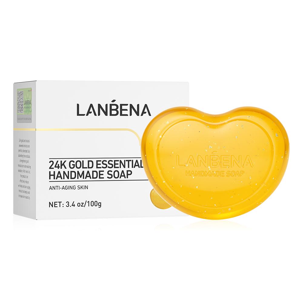 24K Gold Essential Oil Handmade Soap - LANBENA
