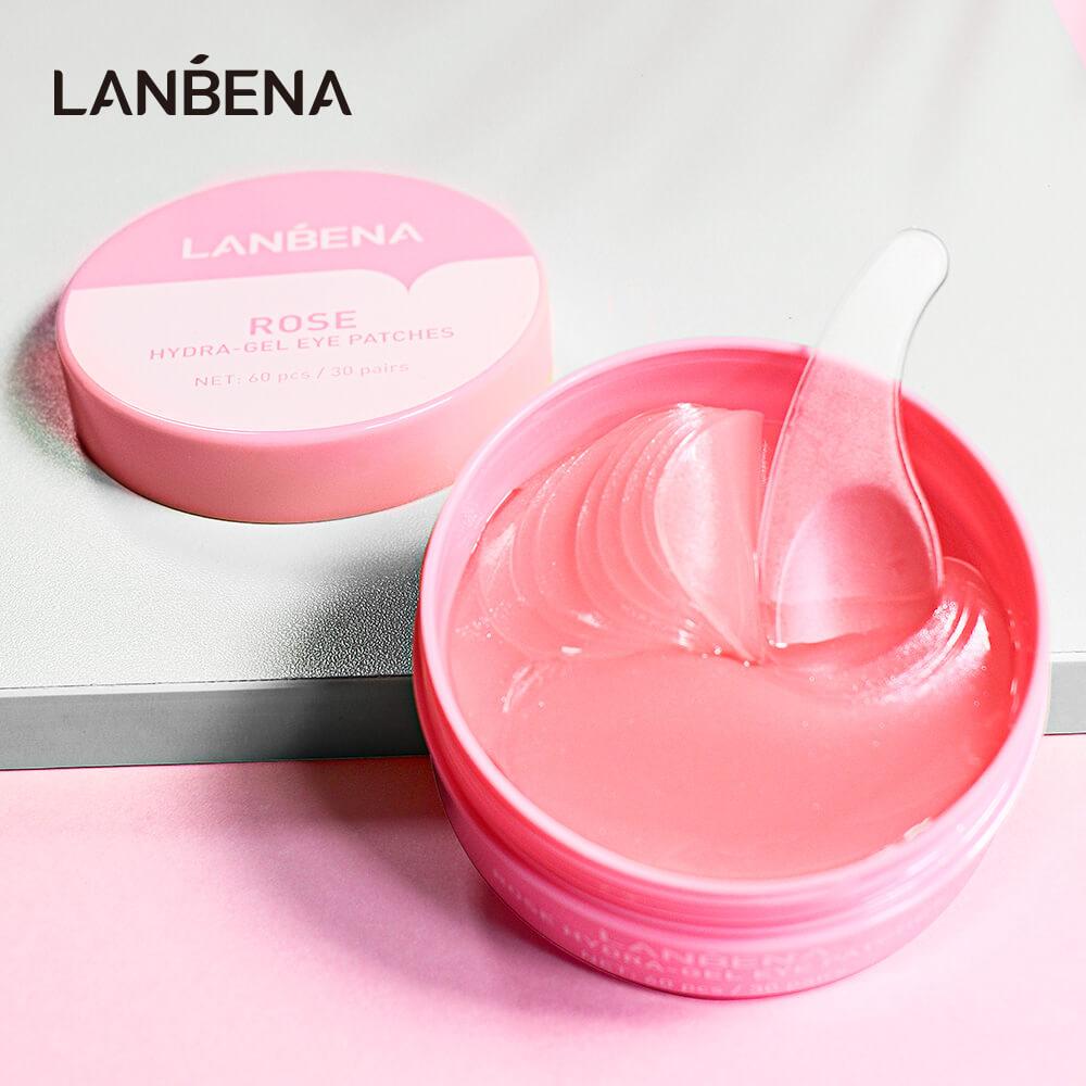 ROSE HYDRA-GEL EYE PATCHES - LANBENA